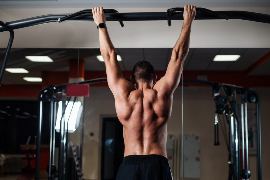 man performing pullup workout