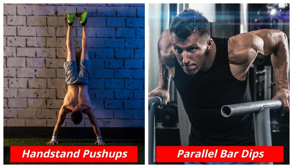 handstand pushups and dips calisthenic exercises