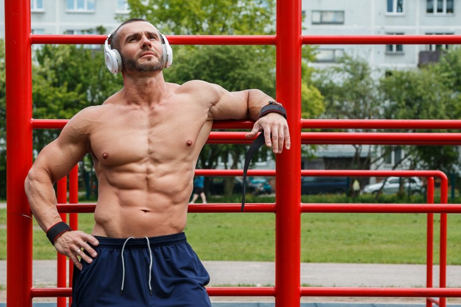 man working out in the park